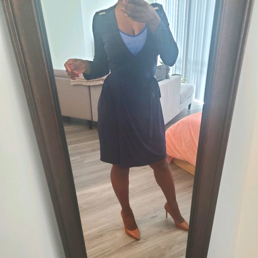 Calvin Klein Navy Wrap Dress